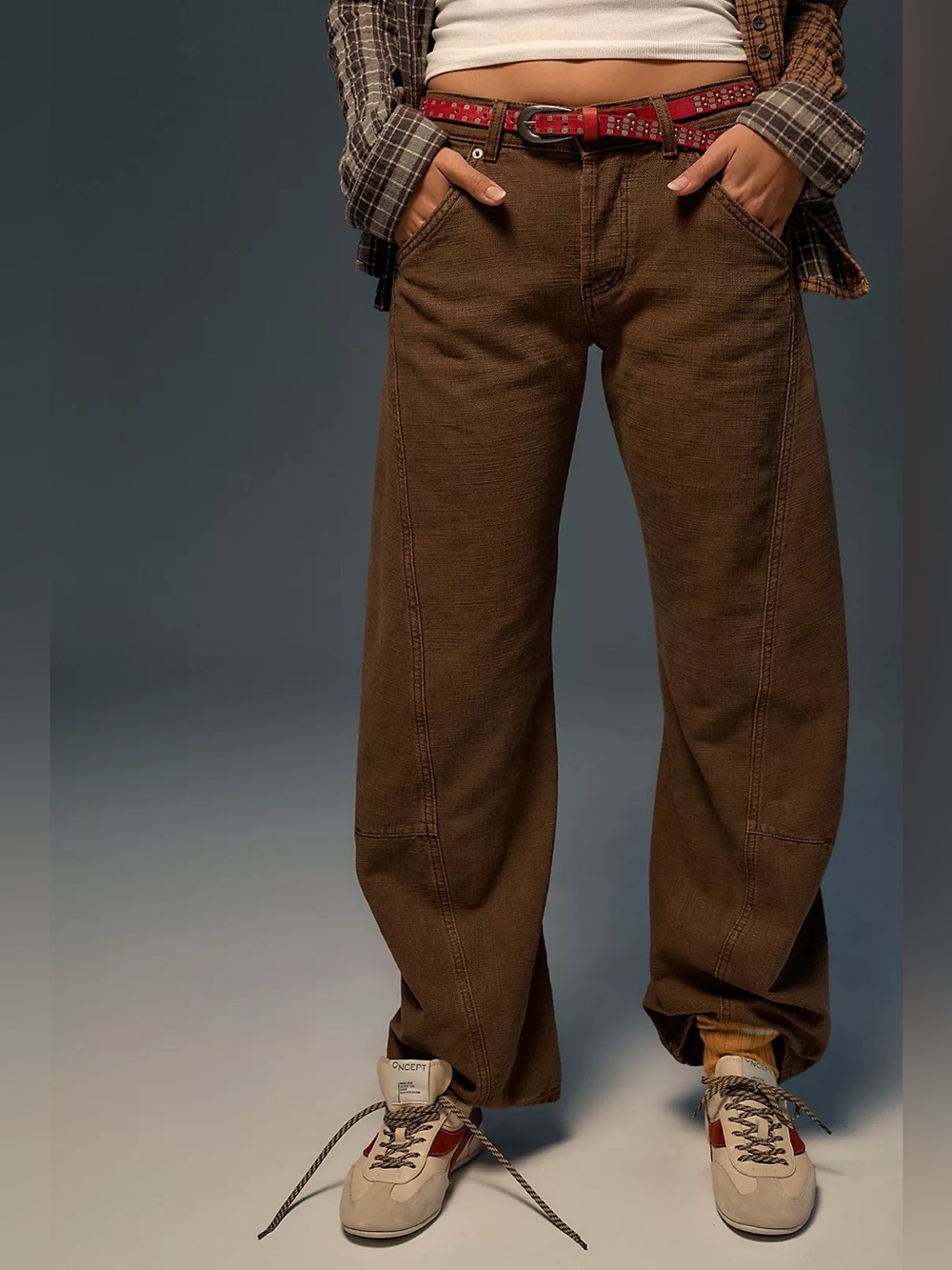 NWT We The Free Highland Low-Rise Twisted Bowed Jeans - Java Bean Size 29